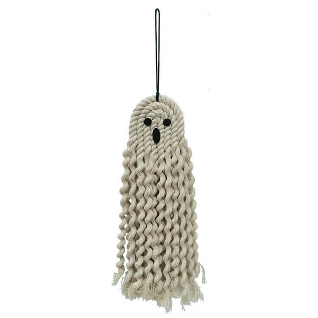 Halloween Ghost Pendant Lightweight Easy Installation Hand-woven Wall Hanging Ornament for Home Party Decor