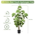 thumbnail image 2 of RosyHaven 4ft Real Touch Faux Hydrangea Tree Outdoor with Realistic & Waterproof Premium Latex Flowers,2Pack 48"Artificial Hydrangea Tree,Fake Outdoor Plants for Porch Patio Garden Room Decor,Green, 2 of 7