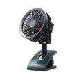 thumbnail image 1 of Ventilador de clip recargable por USB, ventilador portátil para cochecito, 3 velocidades, rotación ajustable de 360 grados, ventilador eléctrico de refrigeración para escritorio de casa, verde, 1 of 5