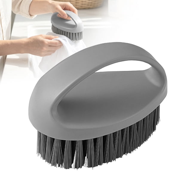 FXMLRLK 1 Pack Small Stiff Bristle Scrub Brush | Heavy Duty Nylon Cleaning Brush, Multi Purpose Household Cleaner for Bathroom, Tile, Sink and Surface Stains, Gray