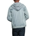 thumbnail image 4 of Victorious Men's Detachable Hood Layered Look Distressed Denim Jacket DK135 - ICE - Medium, 4 of 7