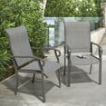 thumbnail image 3 of Nuu Garden Set of 2 Patio Chairs Dining Chairs with Armrests Powder-Coated Iron Frame Outdoor Bistro Chair Indoor Outdoor, Grey, 3 of 10