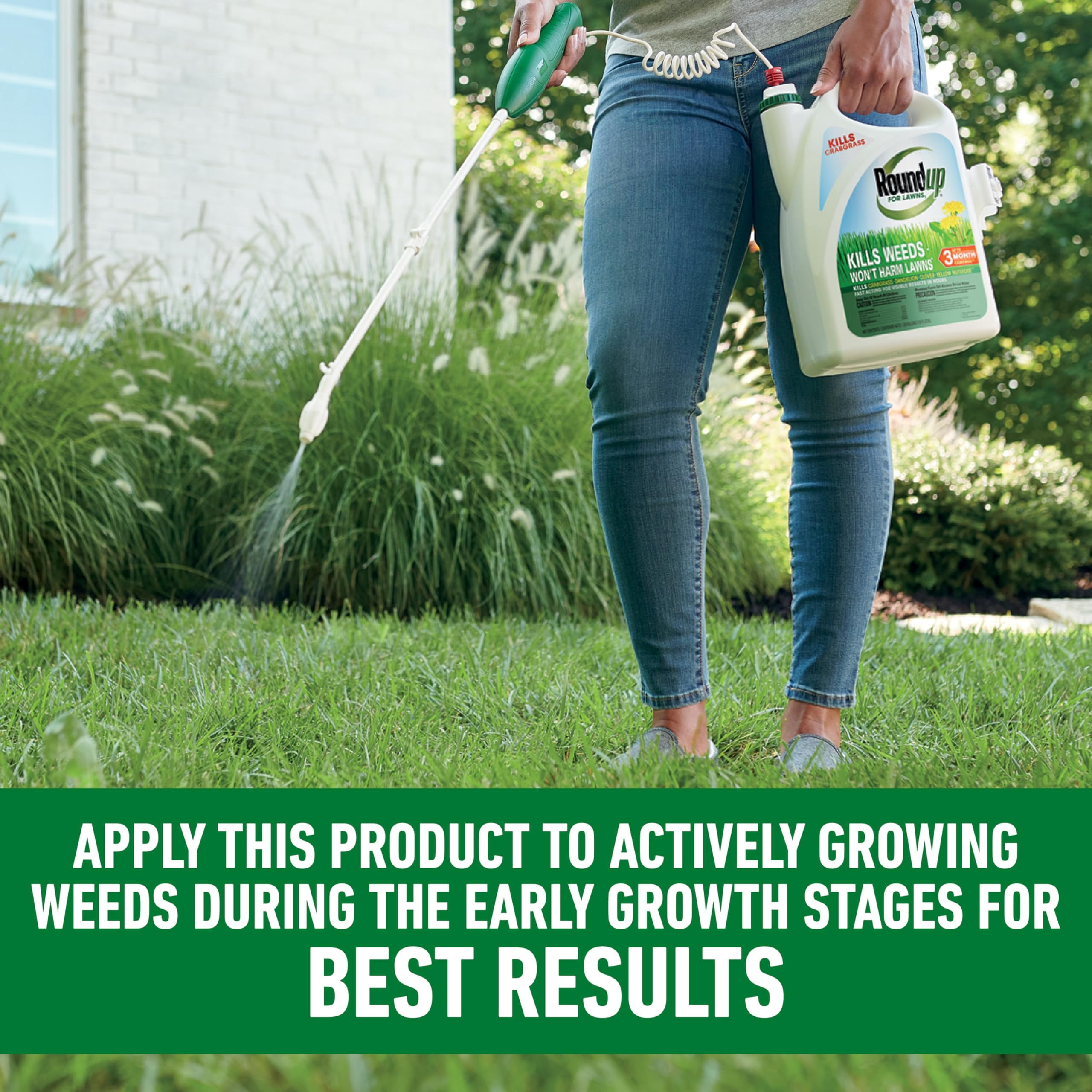 Roundup for Lawns Ready-to-Use with Extended Wand, Tough Weed Killer for Use on Northern Grasses, 1 gal.