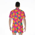 thumbnail image 2 of Pink Tropical Banana Pattern Short Sleeve Men'S Rompers, Aloha Tropical Hawaiian Casual Summer Jumpsuits Outfit, 2 of 4