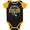 thumbnail image 2 of Newborn & Infant Black/Gold Pittsburgh Steelers Home Field Advantage Three-Piece Bodysuit, Bib & Booties Set, 2 of 6