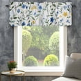 thumbnail image 4 of Blue Yellow Flower Valances for Windows Watercolor Leaf Rod Pocket Curtain Valance Window Treatment Short Curtains for Kitchen Living Room, 42"x18", 4 of 9