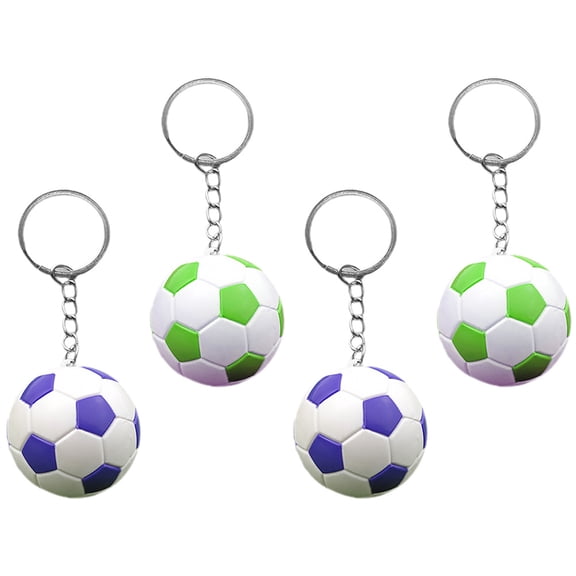 Raindrops Soccer Keychains with Attractive Football Design for Decor Assorted Color PP and Metal Lightweight Portable