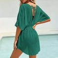 thumbnail image 6 of Swimsuit Cover Ups Dress for Women Chiffion Summer Beach Cover Up Sheer V-Neck Bikini Coverup Sky Blue XL(XL), 6 of 7