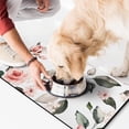 thumbnail image 2 of Romantic Rose Extra Large Floral Dog Bowl Mat - Peony Pattern Pet Food Mat, Absorbent & Waterproof, 2 of 5