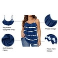 thumbnail image 2 of CASSIE LIZ Ladies Plus Size 4X Tank Tops White Striped Blue Shirts Crew Neck Sleeveless Pullover Loose Hem Summer Shirts 4XL 24W 26W, 2 of 3