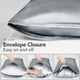 thumbnail image 5 of Deconovo Juego de 2 fundas de almohada King de seda satinada, gris oscuro, con cierre de sobre, protector de lujo para el cabello y la piel., 5 of 8