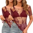 thumbnail image 1 of Sentmoon 2 Pcs Tunique Blouse Col Rond Manches Courtes Hauts Décontractés Basiques Surdimensionnés Vêtements Femmes Été 2025, 1 of 2