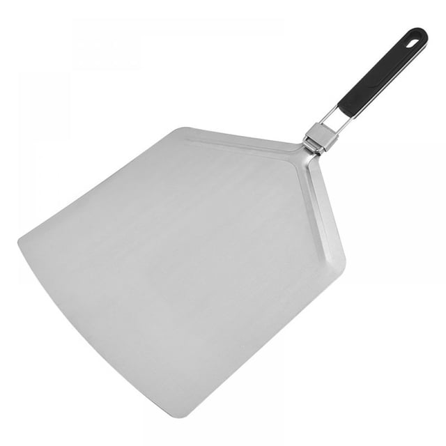 Pala para pizza grande de acero inoxidable con mango, accesorios plegables para pizza