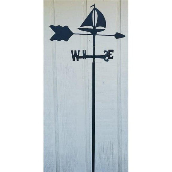 The Lazy Scroll  Sailboat Garden Mount Weathervane