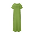 thumbnail image 5 of Women's Summer Dresses 2025 Casual Maxi Dress Short Sleeve V Neck Flowy Sundress Split Loose Long Tshirt Dress Soft Comfy Beach Vacation Sun Dresses Activewear Past Orders Delivered To This Address, 5 of 6