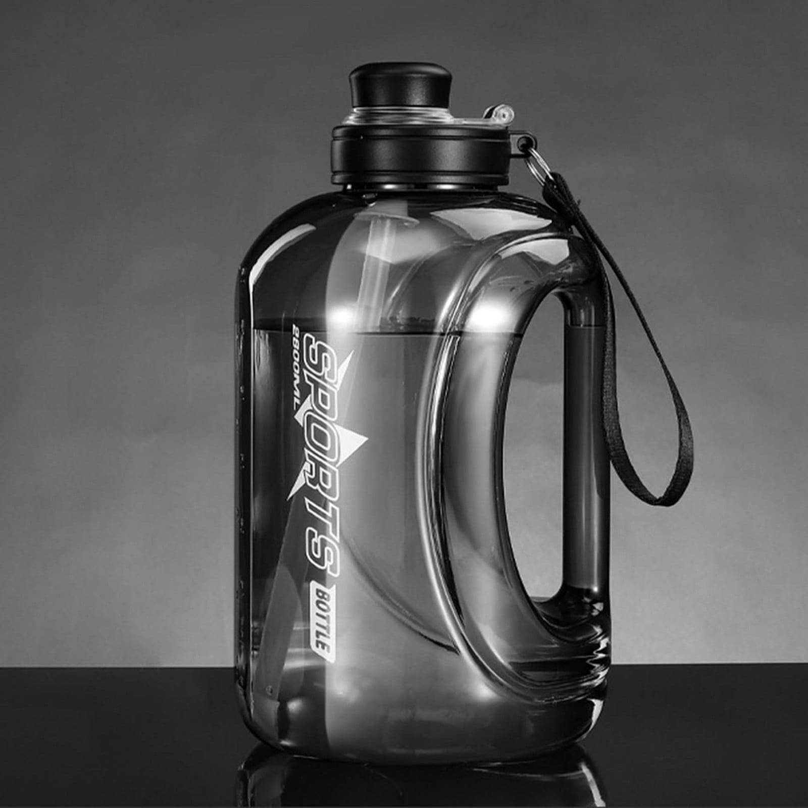 64oz Water Bottle with Time Marker & Straw - BPA Free Gallon Jug with Chug Lid & Handle - Motivational Large Sports Bottle for Gym, Workouts & Daily Hydration