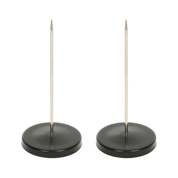 Monyance Check Spindle Holder 2PCS Desktop Bill Holder with Round Base Straight Rod Check Spindle Order Rack for Restaurant Kitchen Office Hotel(2.95X2.95X5.91Inches)