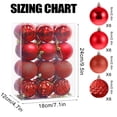 thumbnail image 3 of Fllostpr 24PC Electroplated Christmas Ball Ornaments, Shatterproof Hanging Decor Set for Xmas Tree Wreath Garland Party Indoor, Red 2.4", 3 of 7