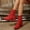 #237-Red, variant on Women's Round Toe Chunkys Mid-Heel Ankle Boots with Stretch Fit for Winter Comfortable and Stable Casual Short Boots