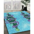 thumbnail image 3 of Ahgly Company Machine Washable Indoor Rectangle Transitional Glacial Blue Ice Blue Area Rugs, 8' x 10', 3 of 7