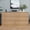 Natural Oak, variant on 55.12" Wide 8 Drawer Dresser for Bedroom, Natural Oak Chest of Drawers with Charging Station, Fluted Front Panels and Curved Profile Design, Wood Storage Dresser TV Stand