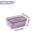 thumbnail image 3 of Ikeay Leakproof Lunch Box with Compartments, Portable Bento Container with Chopsticks Fork Spoon, Large Capacity Salad Meal Prep for Work Picnic Purple, 3 of 7