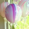 Unicorn Party Supplies. Unicorn Balloons. Marble Balloons with White Bows + Curling Ribbon. 8CT.