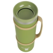 Swiss Tech 20 oz Insulated Water Bottle, Stainless Steel, 360 Sip Lid with Hidden Storage, Soft Touch Green