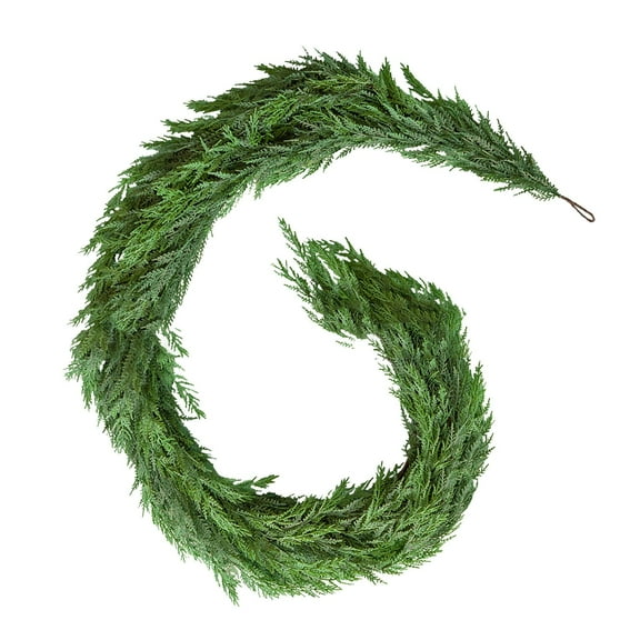 Christmas Decorations Pine Garland for Fireplace Mantel, Norfolk Pine Artificial Greenery Garland for Table, Wall, Doorway, Autumn Winter Holiday Décor