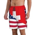 thumbnail image 2 of Fuzoiu USA Switzerland Print Men's Beach Shorts,Men's Swim Trunks,Quick Dry Board Shorts with Pockets,Men's Bathing Suits for Surfing, Running, and Casual Wear-X-Large, 2 of 6