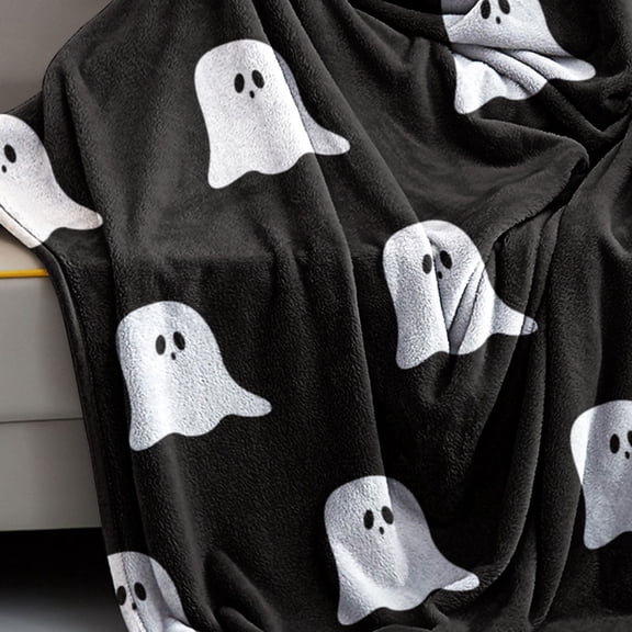 Halloween Throw Blanket Under $10 for Couch Bed Multicolor Cooling Throw Blanket Fall Throw Blanket Halloween Ghost Blanket 1x9'' Nap Blanket Air Conditioning Blanket Festival Home Decorations