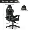thumbnail image 5 of Bigzzia High-Back Gaming Chair PC Office Chair Computer Racing Chair PU Desk Task Chair Ergonomic Executive Swivel Rolling Chair with Lumbar Support for Back Pain Women, Men (Gray), 5 of 6