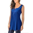thumbnail image 2 of YAGHYAGH Womens Summer Sleeveless Vest Tank Top Henley Blouse T-shirt, 2 of 4