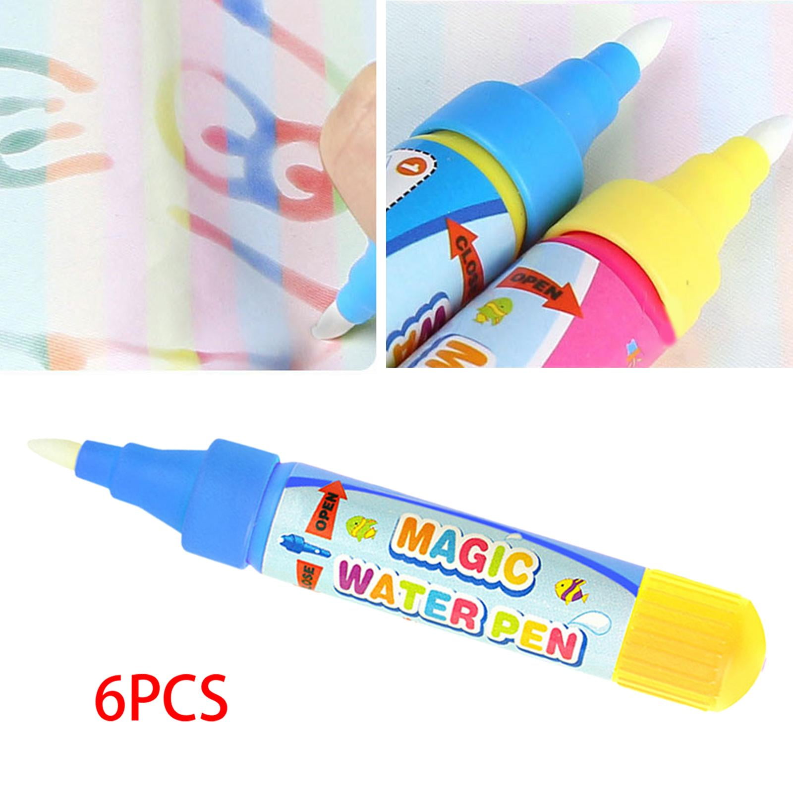 6Pcs Water Doodle Pens Early Toy Replacement Markers Pens for Toddlers, ,  Boys, Drawing , Crafting, Water Writing Mat , Blue