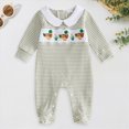 thumbnail image 2 of Newborn Baby Boy Fall Winter Clothes Rugby Embroidery Long Sleeve Collared Romper Jumpsuit 0 3 6 Months Cute Infant One Piece Outfit Kaprioy Baby Boy Clothes, 2 of 6