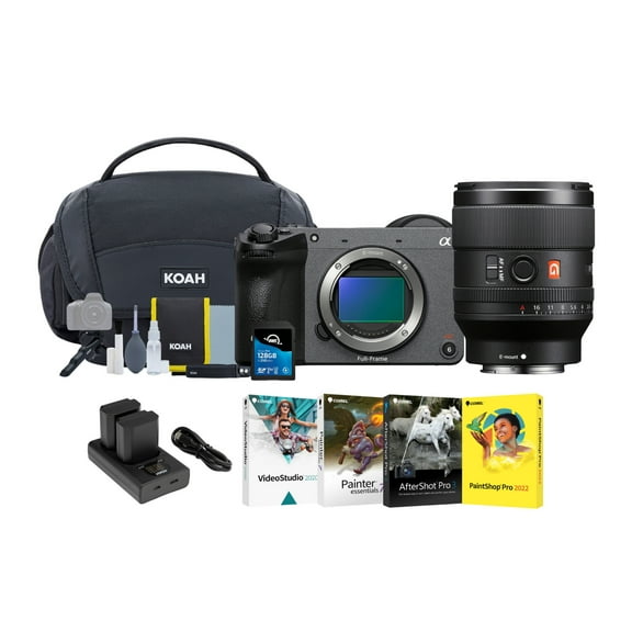 Sony FX2 Digital Cinema Camera and 35mm f/1.4 GM Lens Bundle with Batteries, SD Card, Software and Cleaning Kit (6 Items)