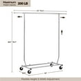 thumbnail image 3 of Yaheetech Adjustable Garment Rack & Organizer on Wheels,Silver, 3 of 8