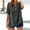 3#Dark Gray, variant on Efngkp Women's Cotton-Linen Blend V-Neck 3/4 Sleeve Split Hem Tops, Lightweight Breathable Casual Work Party Home Wear for Spring Summer