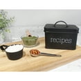 thumbnail image 3 of AuldHome Design Farmhouse Enamelware Recipe Box (Black); Vintage Style Metal Recipe Holder and Organizer for 4 x 6 Inch Recipe Cards, 3 of 8