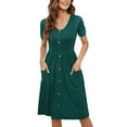 thumbnail image 1 of Ketyyh-chn99 Robe d'Été Robe Maxi Robe Droite Unie pour Vacances Robe à Enfiler Robe de Plage Vert,m, 1 of 5