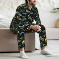 thumbnail image 7 of Naloa Colorful Skateboard Men’s Pajamas Set - Long Sleeve Button Down Sleep Shirt and Pajama Bottoms Sleepwear Set-Large, 7 of 7