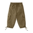 thumbnail image 5 of Only Moment Ladies Knee Length Shorts High Waist Trousers with Pockets Casual Lounge Khaki,XL, 5 of 9