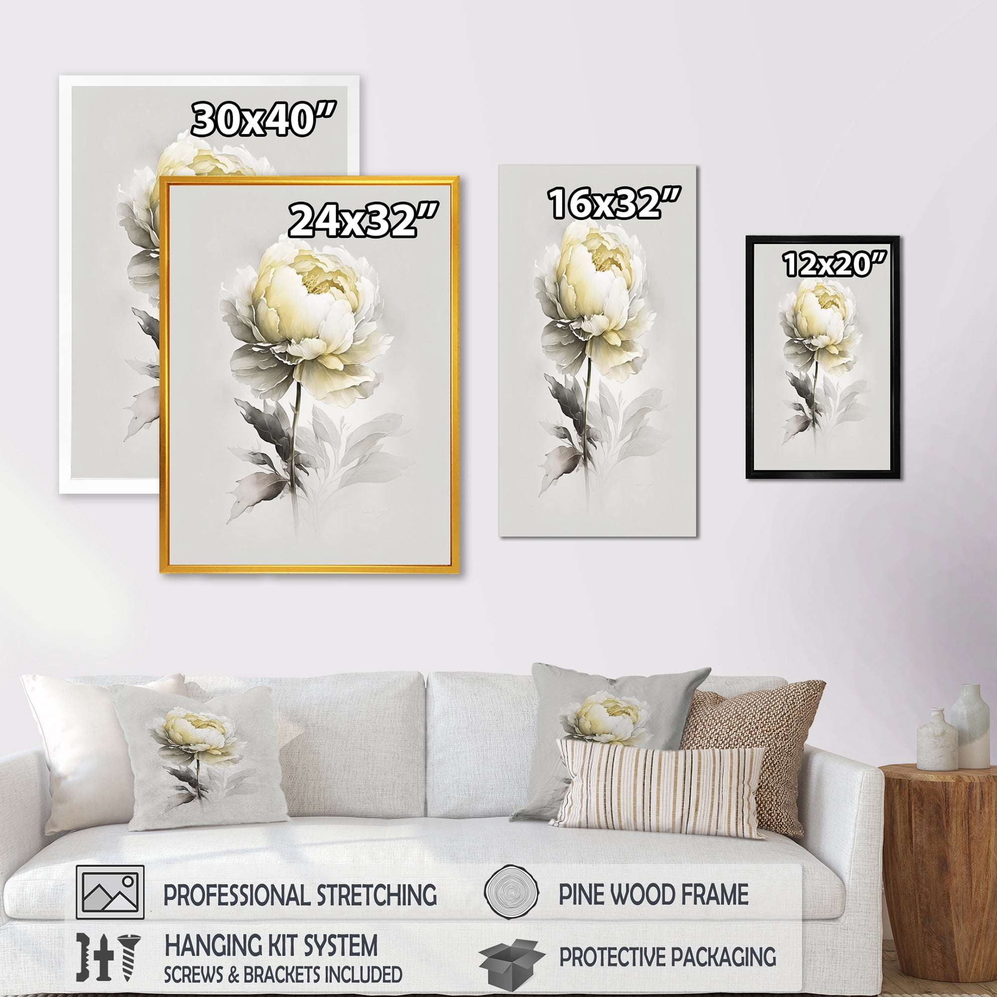 Designart Dahlia Flower V Canvas Wall Art