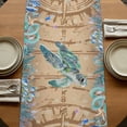 thumbnail image 5 of Table Runners 108 Inches Long Dress Scarves, Sea Turtle Coastal Farmhouse Coffee/Dining/Kitchen Table Runner for Living Room, Summer Nautical Starfish Coral Brown Anchor 13x108 Inch, 5 of 9