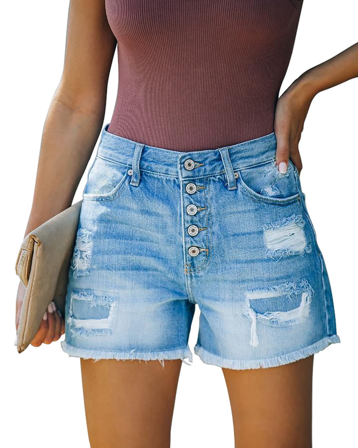 Womens Cotton Distressed Shorts Jean Shorts Womens Sghenr Plus