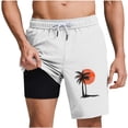 thumbnail image 2 of Lutiedan Mens Swim Trunks Quick Dry Mesh Lining Board Shorts Palm Printed Drawstring Lightweight Hawaiian Beach Bathing Suit with Pockets, 2 of 6