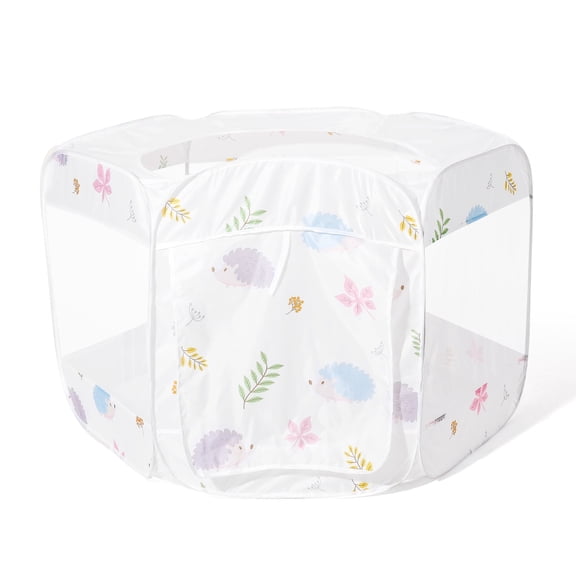 Kids Hedgehog Ball Pit with Curtain Large Pop Up Childrens Ball Pits Tent for Toddlers Playhouse Baby Crawl Playpen with Zipper Storage Bag, Balls Not Included