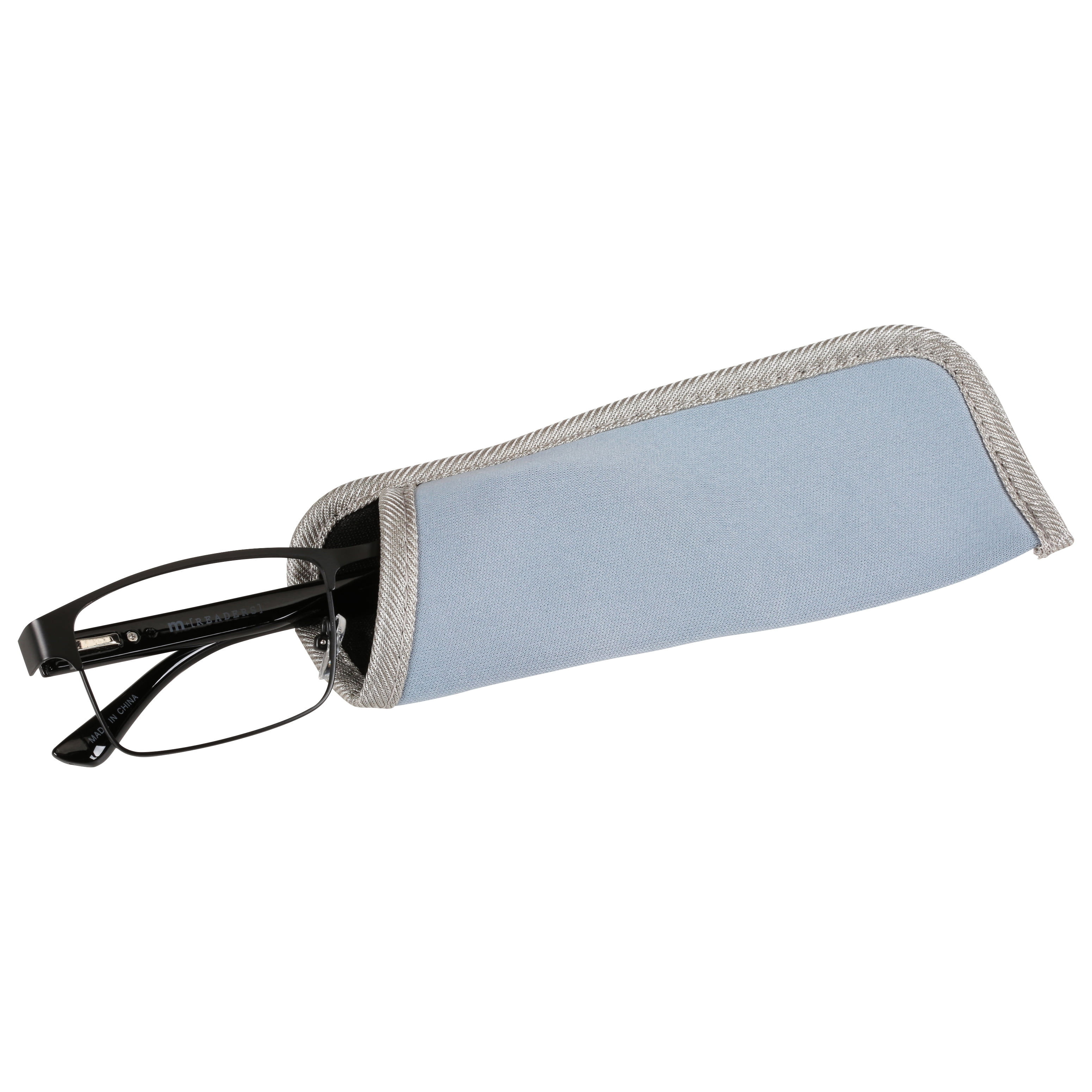 (2 pack) M+ Mens Rectangular Flat Metal Reading Glasses 3.25 Ash in Classic Matte Black