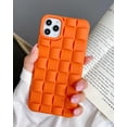 thumbnail image 3 of Compatible iPhone 11 Pro Max Case, Cute 3D Plaid Desgin Case Soft TPU Full Protection Shockproof Case for Women Grils (Orange), 3 of 14