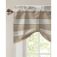 thumbnail image 3 of Tie Up Valance Curtain for Kitchen,Rustic Brown Gradient Wooden Rod Pocket Short Curtains Adjustable Tie-Up Shade Valances,Vintage Wood Board Window Treatment for Bathroom Living Room Bedroom, 3 of 8